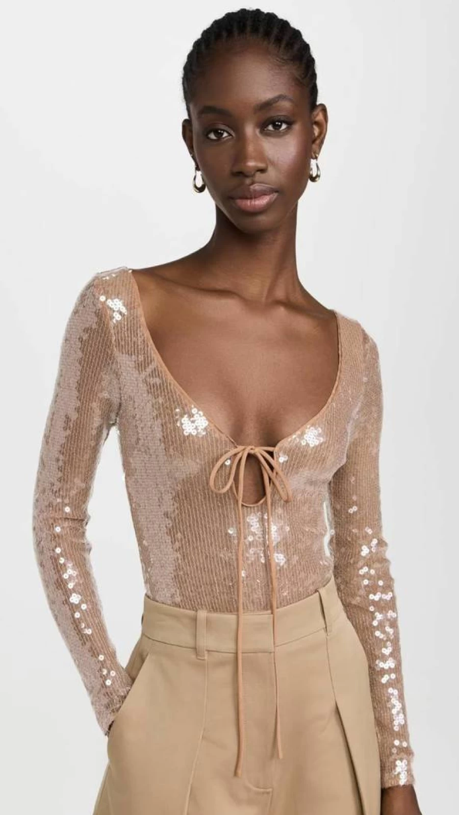 Bardot Women's Verona Sequin Thong Bodysuit - Glittery One-Piece Jumpsuit for Parties and Night Out