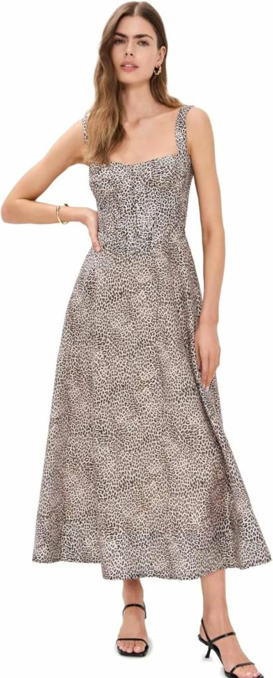 Bardot Women's Lilah Corset Midi Dress - Floral Lace Vintage Style Bodycon Dress for Evening Party
