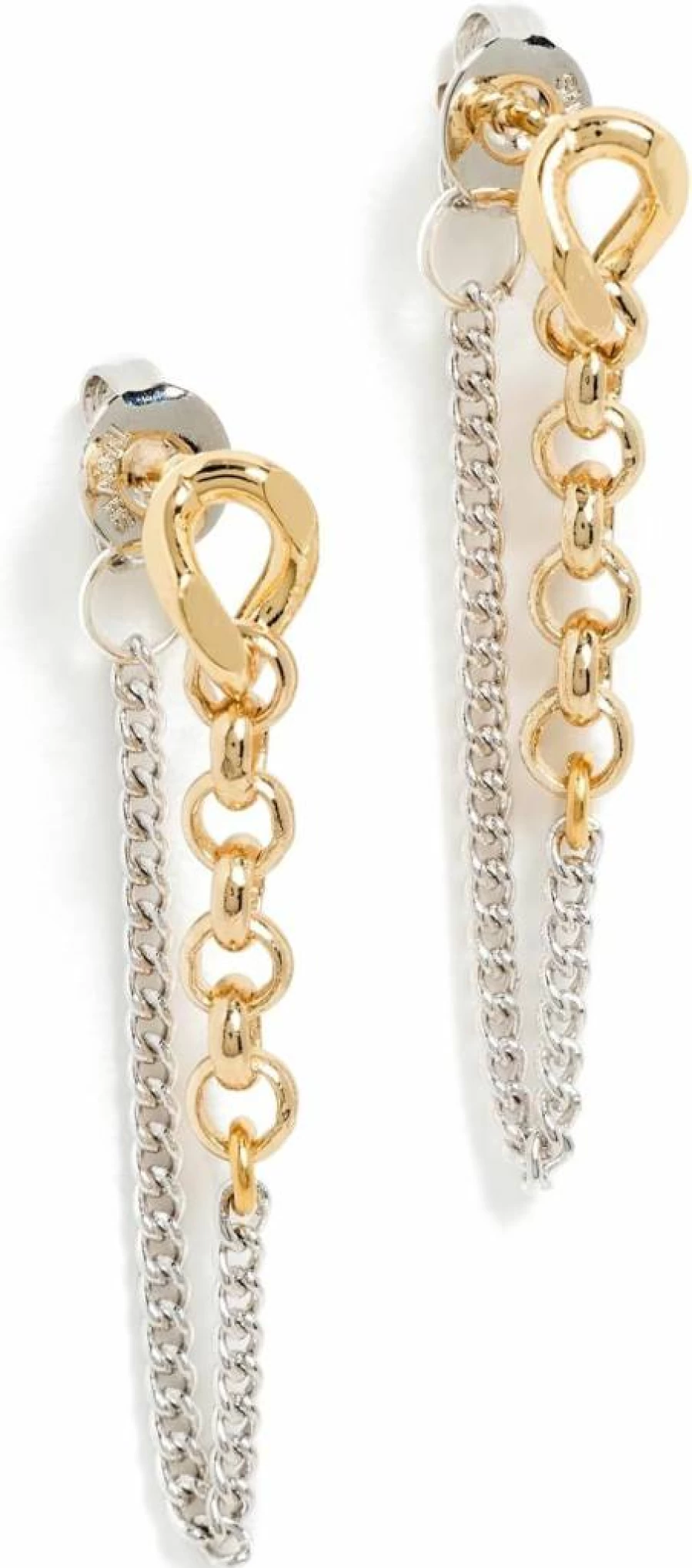 SHASHI Women's Kelly Two-Tone Gold and Silver Chain Drop Earrings
