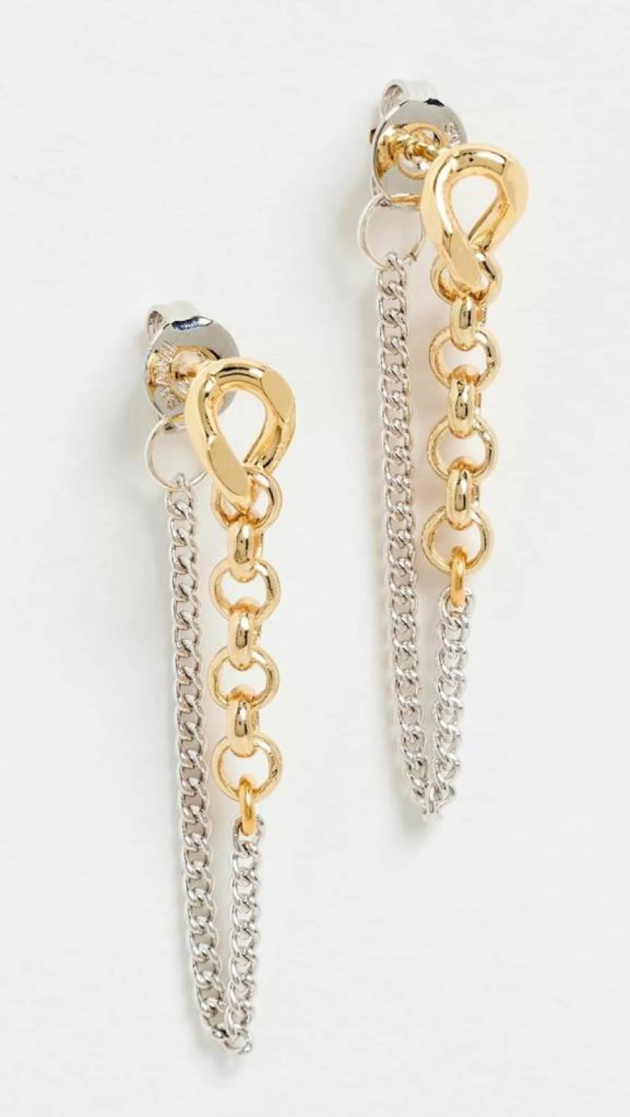 SHASHI Women's Kelly Two-Tone Gold and Silver Chain Drop Earrings