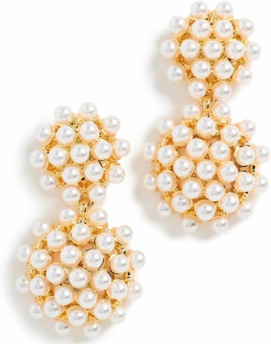Kenneth Jay Lane Gold Drop Earrings for Women - Elegant Dangling Hoop Earrings