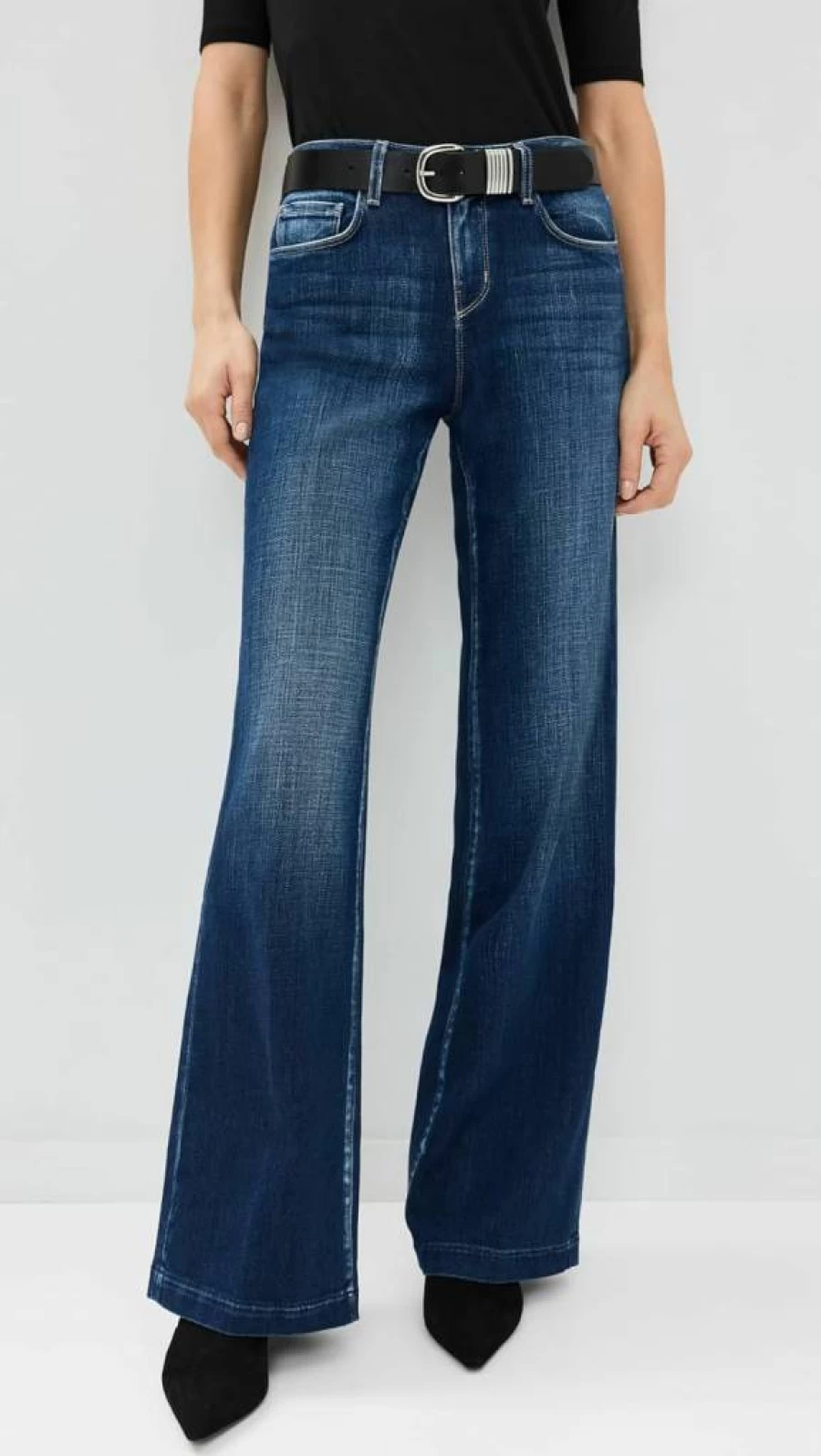 L'AGENCE Women's Joanne High-Rise Wide Leg Jeans - Classic Denim Pants for Women
