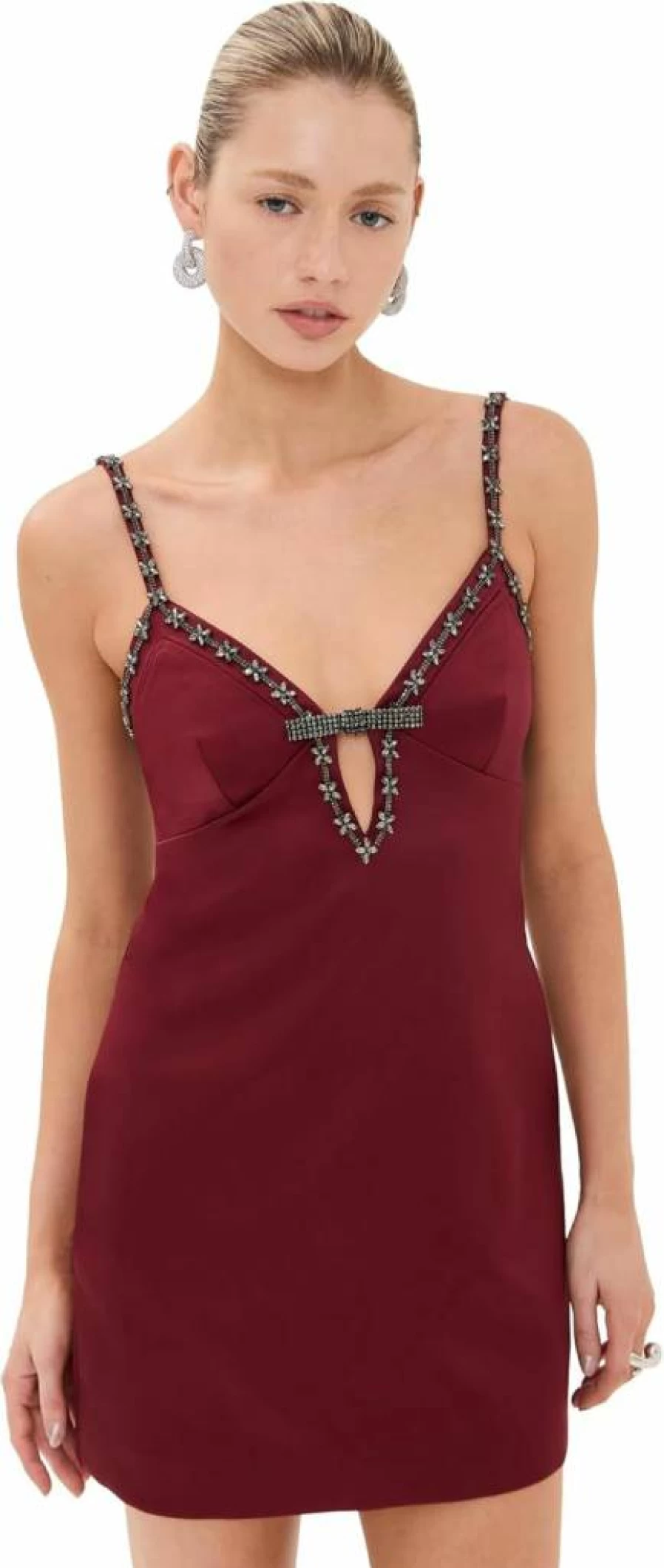 Self Portrait Women's Satin Strappy Mini Dress - Elegant Party & Evening Gown