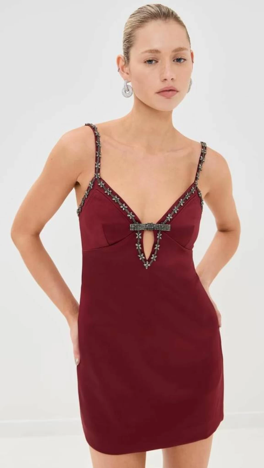 Self Portrait Women's Satin Strappy Mini Dress - Elegant Party & Evening Gown