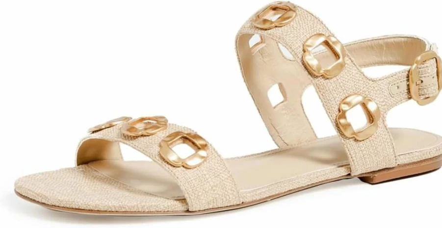 Larroude Women's Milan Sandals – Stylish Summer Leather Slide Sandals for Women