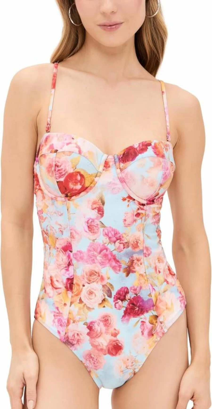 L'AGENCE Women's Amie Soft Cloud Underwire Bandeau One Piece Swimsuit
