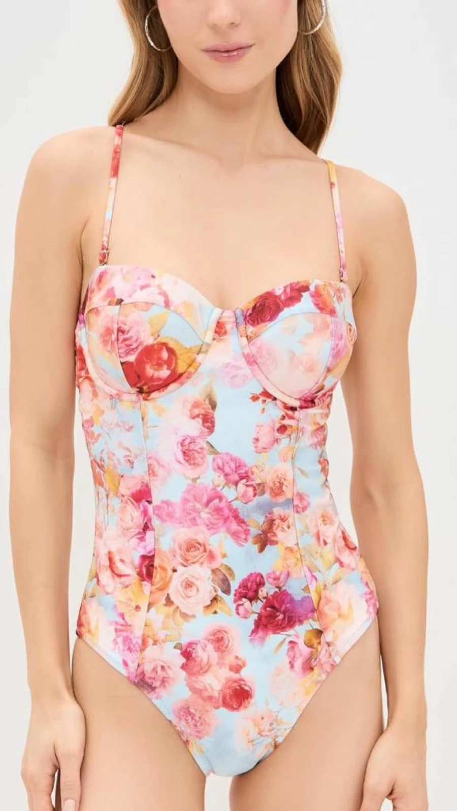 L'AGENCE Women's Amie Soft Cloud Underwire Bandeau One Piece Swimsuit