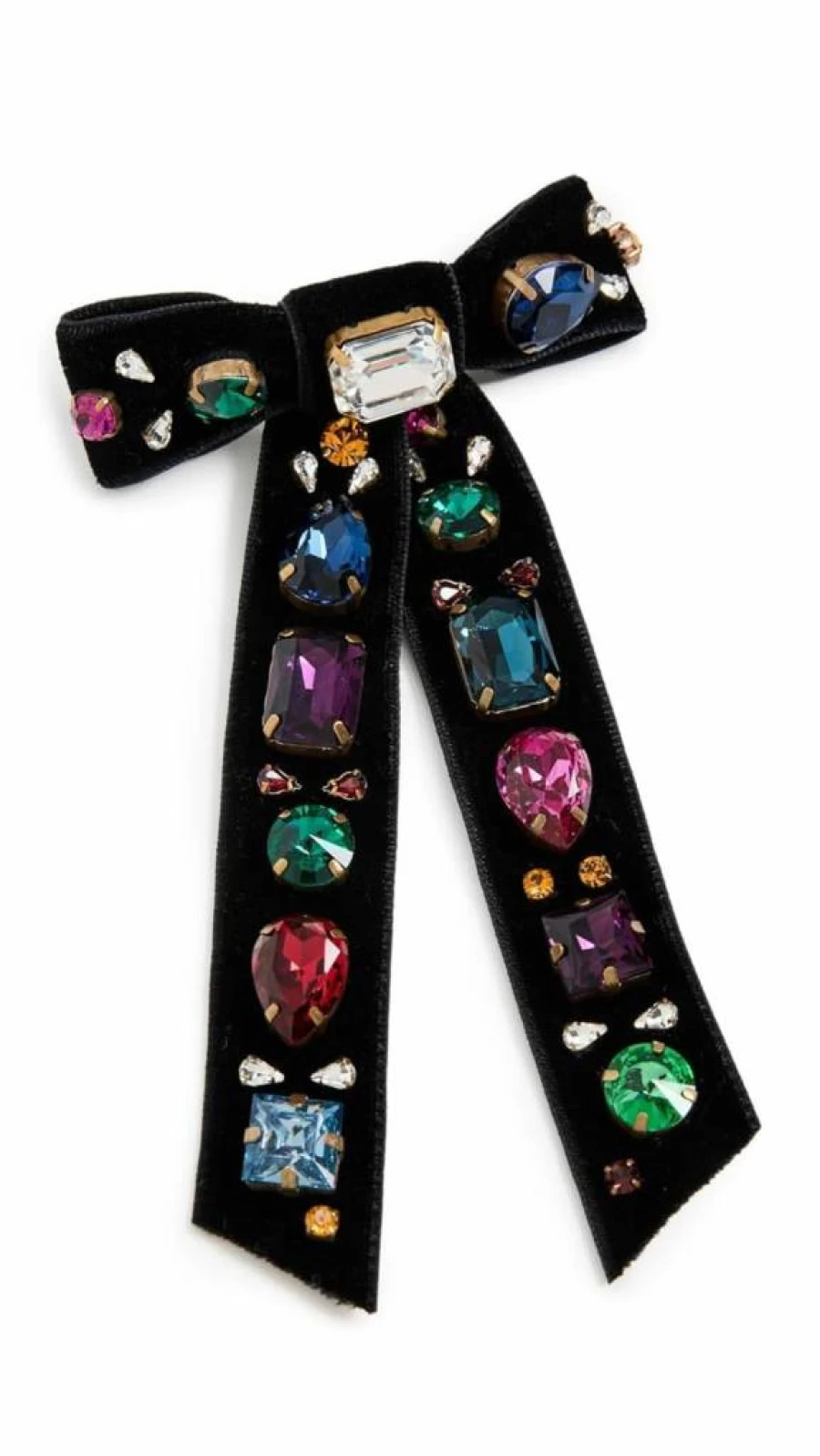 Jennifer Behr Lucia Velvet Hair Bow Barrette for Women - Black & Multi Color Hair Clip, Luxury Hair Accessory