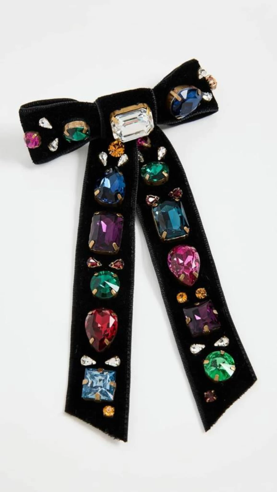 Jennifer Behr Lucia Velvet Hair Bow Barrette for Women - Black & Multi Color Hair Clip, Luxury Hair Accessory