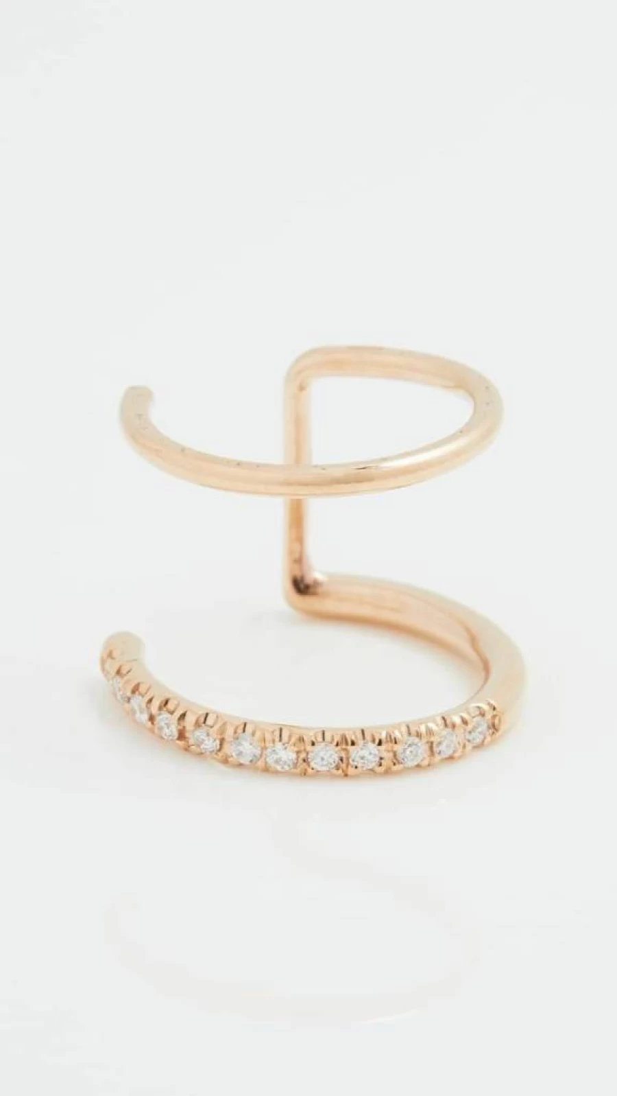 ZOE CHICCO 14K Gold Diamond Double Ear Cuff for Women - Elegant Pave Wire Ear Cuff Jewelry