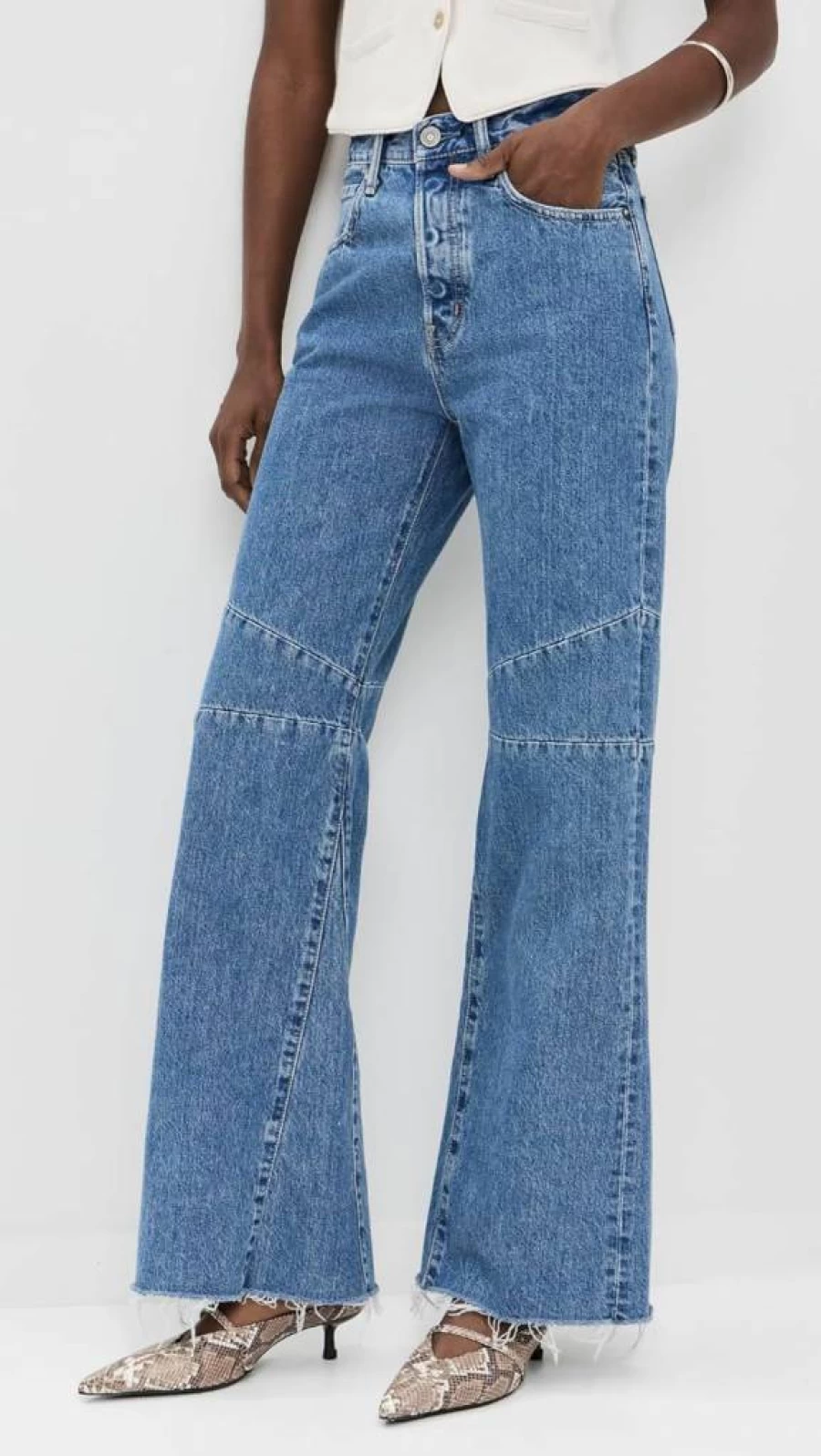 MOUSSY VINTAGE Women's High-Waisted Flare Jeans - MV Riviera Distressed Denim Pants for Women
