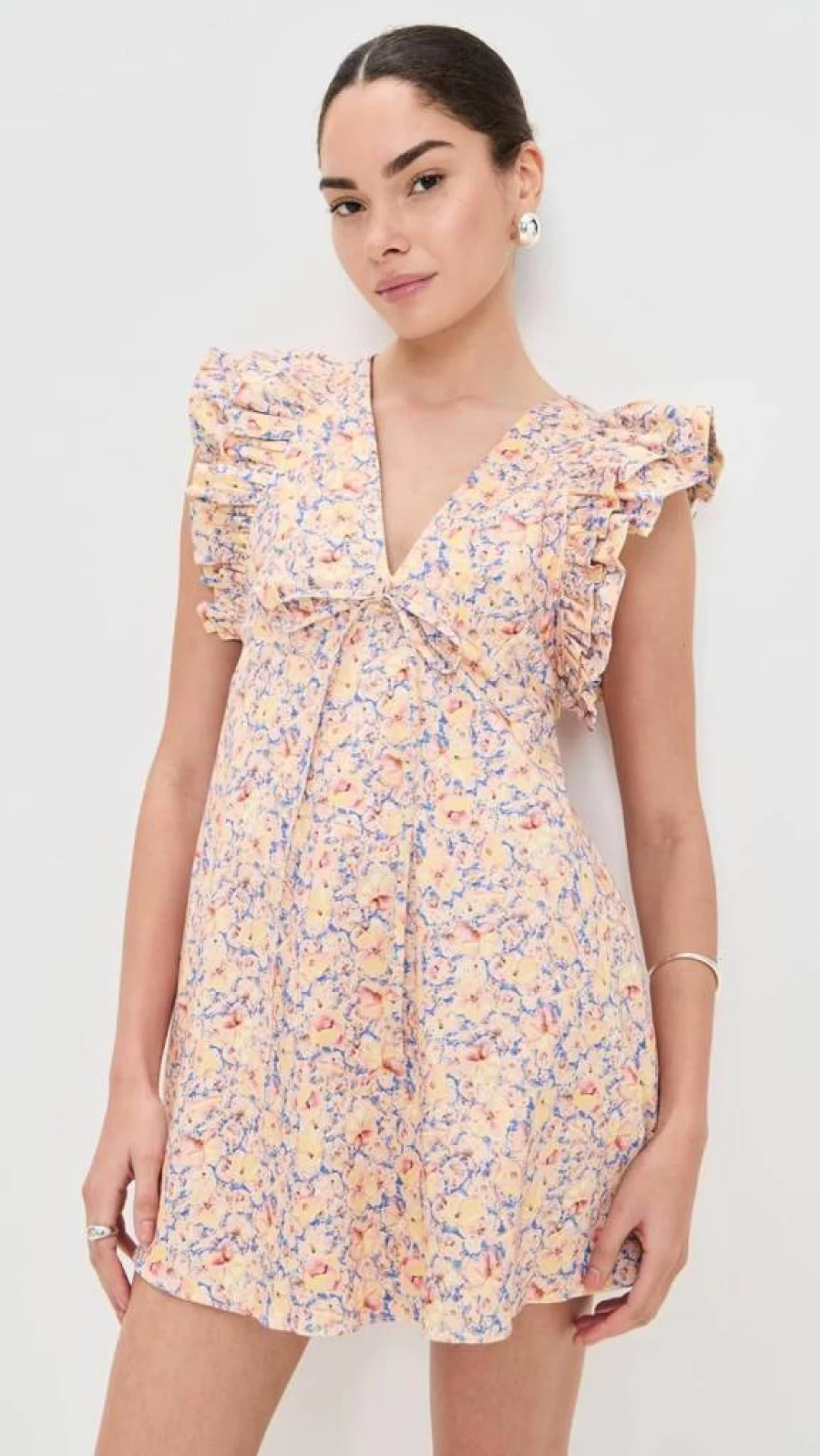 Kika Vargas Women's Nola Dress in Yellow Garden Floral Print - Elegant Summer Dress