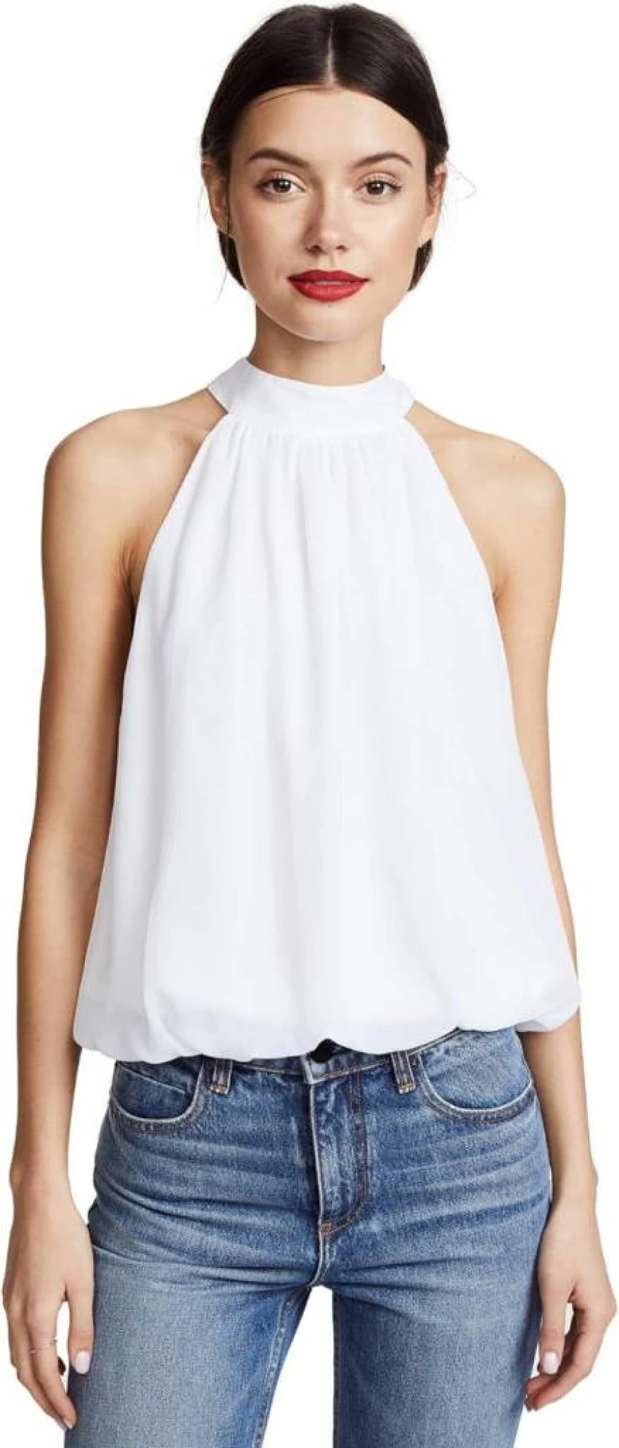 alice + olivia Women's Maris Halter Top - Stylish Gathered Design for Women