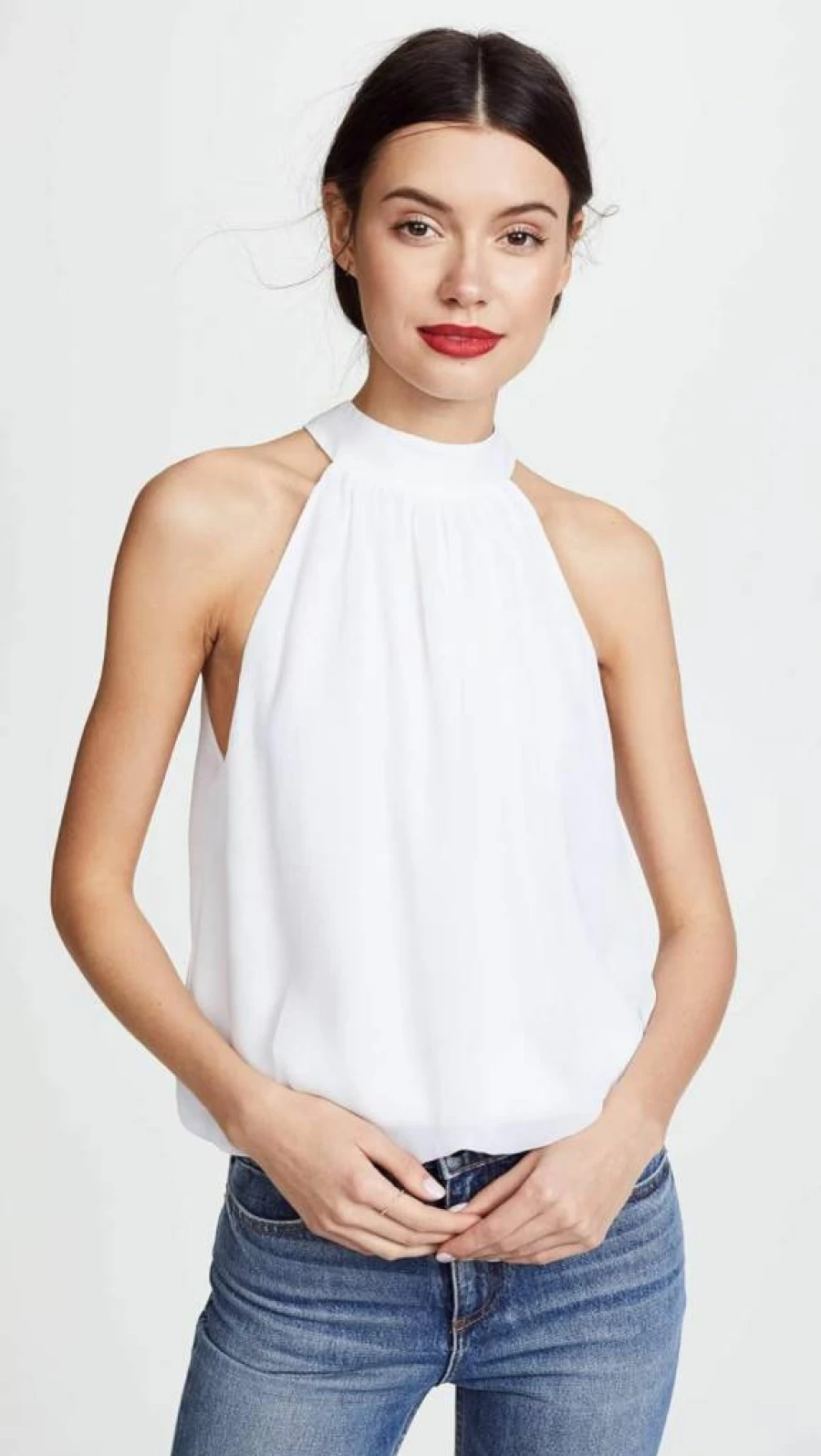 alice + olivia Women's Maris Halter Top - Stylish Gathered Design for Women