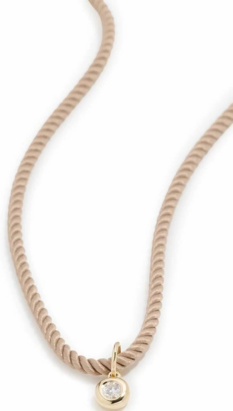 EF Collection 14K Gold Diamond Pendant Necklace for Women - Elegant Pillow Cord Chain