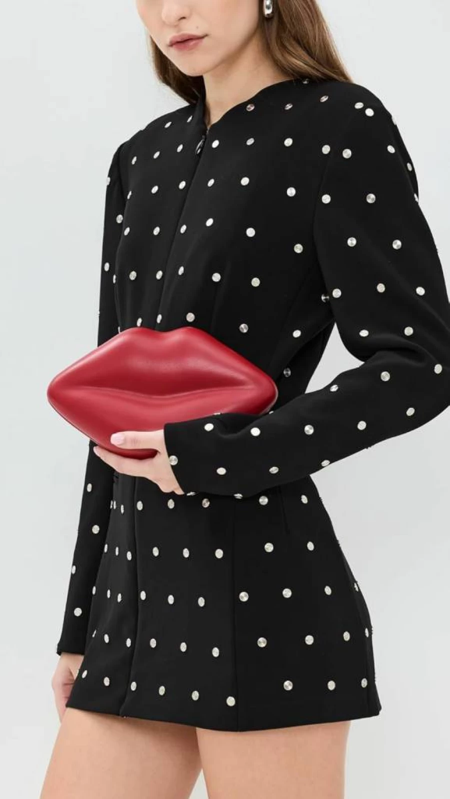 SIMON MILLER USA Vegan Leather Lip Clutch for Women - Stylish Vegan Leather Clutch Purse