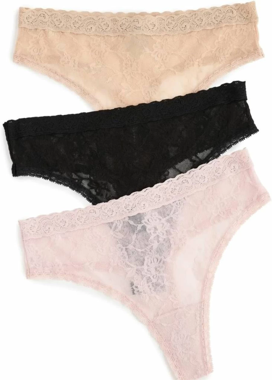Natori Women's Bliss Allure Lace Thong 3-Pack - Comfortable & Stylish Underwear Set