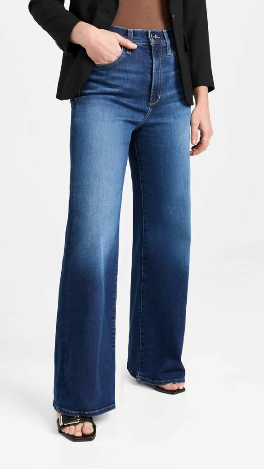 Joe's Jeans Women's Mia Petite Wide Leg Jeans for Women - High Waisted Flare Denim Pants