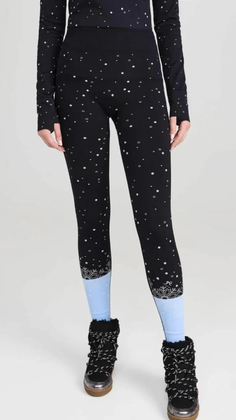 Sweaty Betty Women's Thermal Snowflake Print Base Layer Leggings for Winter Workouts