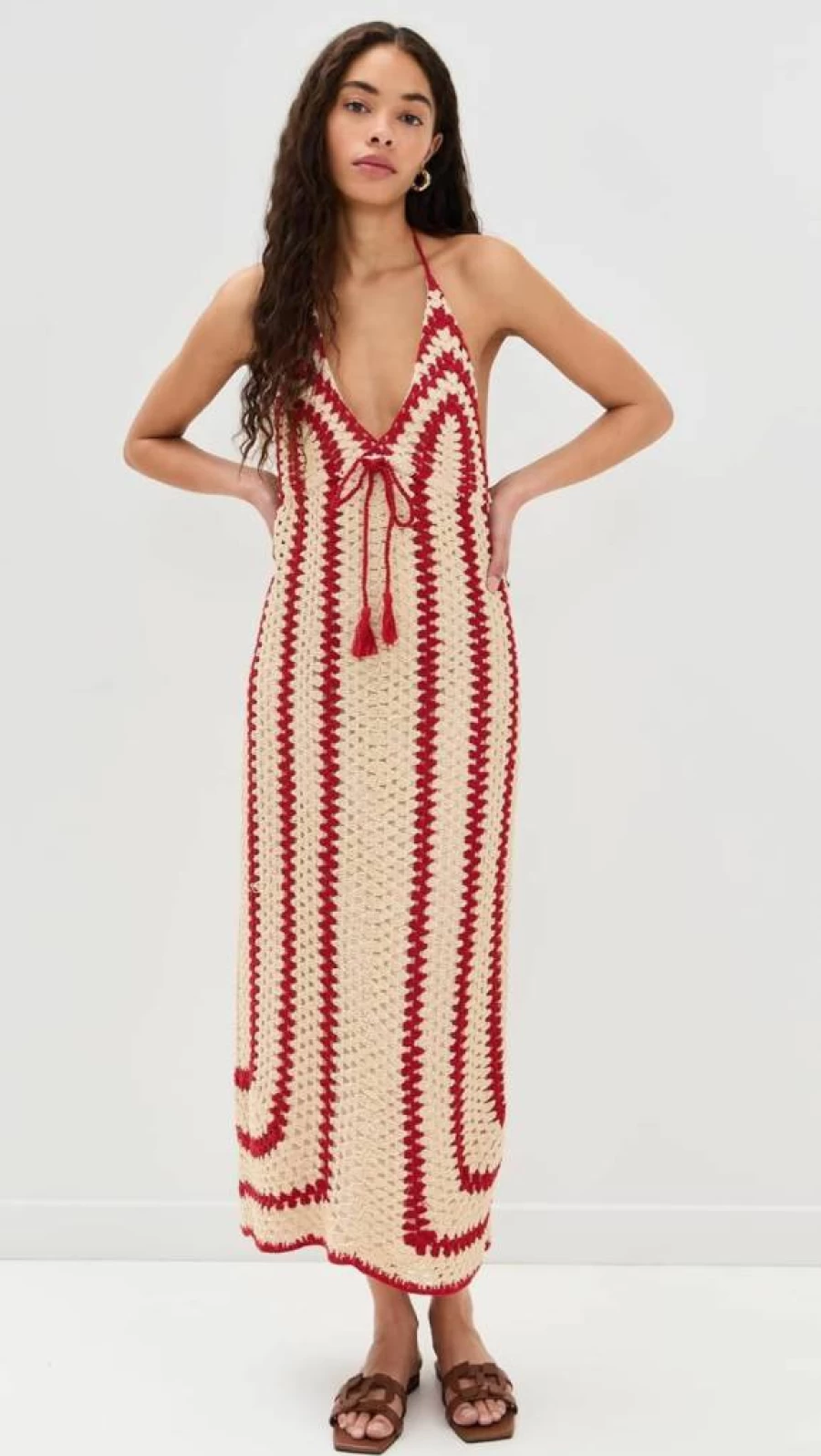 Saylor Women's Georgie Crochet Midi Dress - Floral Boho Summer Beach Dress