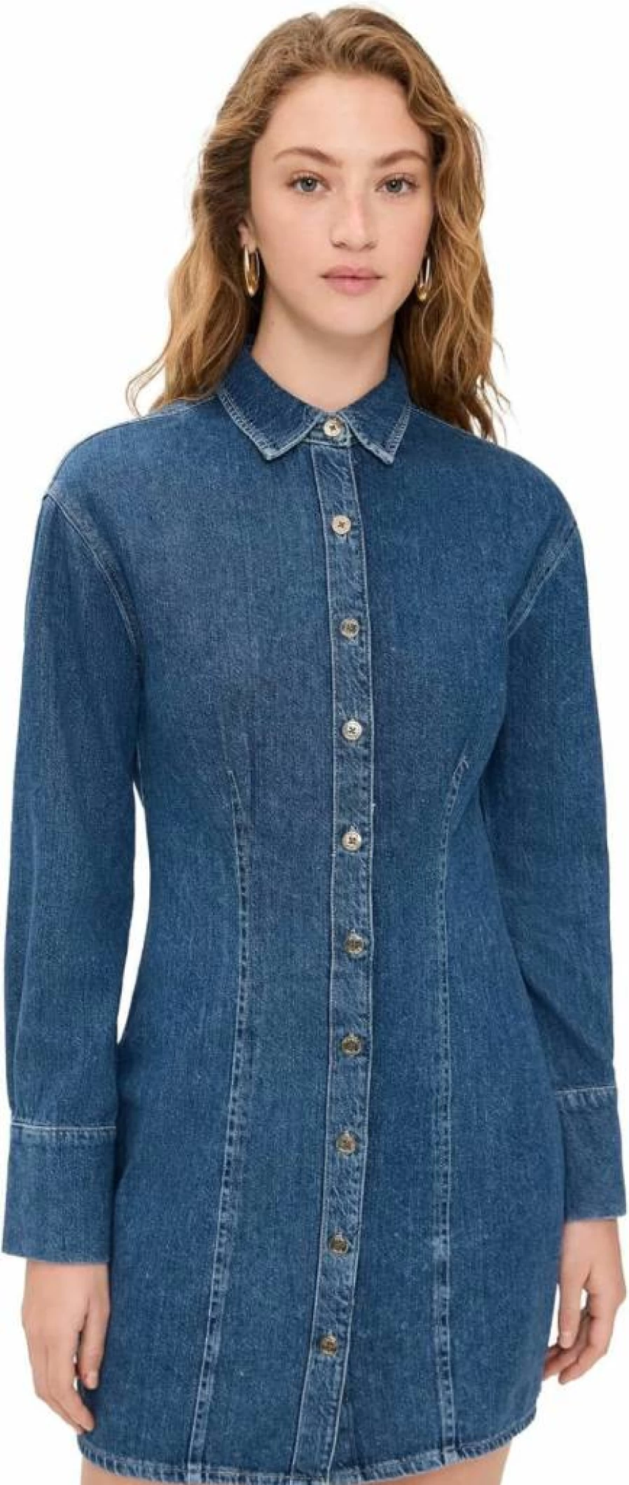 DL1961 Women's Aura Lisette Denim Dress - Slim Fit Stretch Midi Dress for Women
