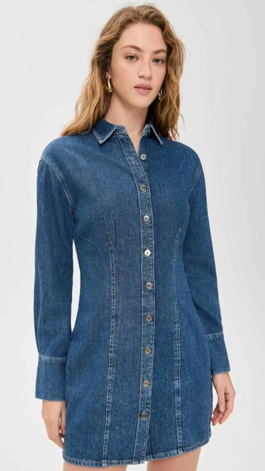 DL1961 Women's Aura Lisette Denim Dress - Slim Fit Stretch Midi Dress for Women