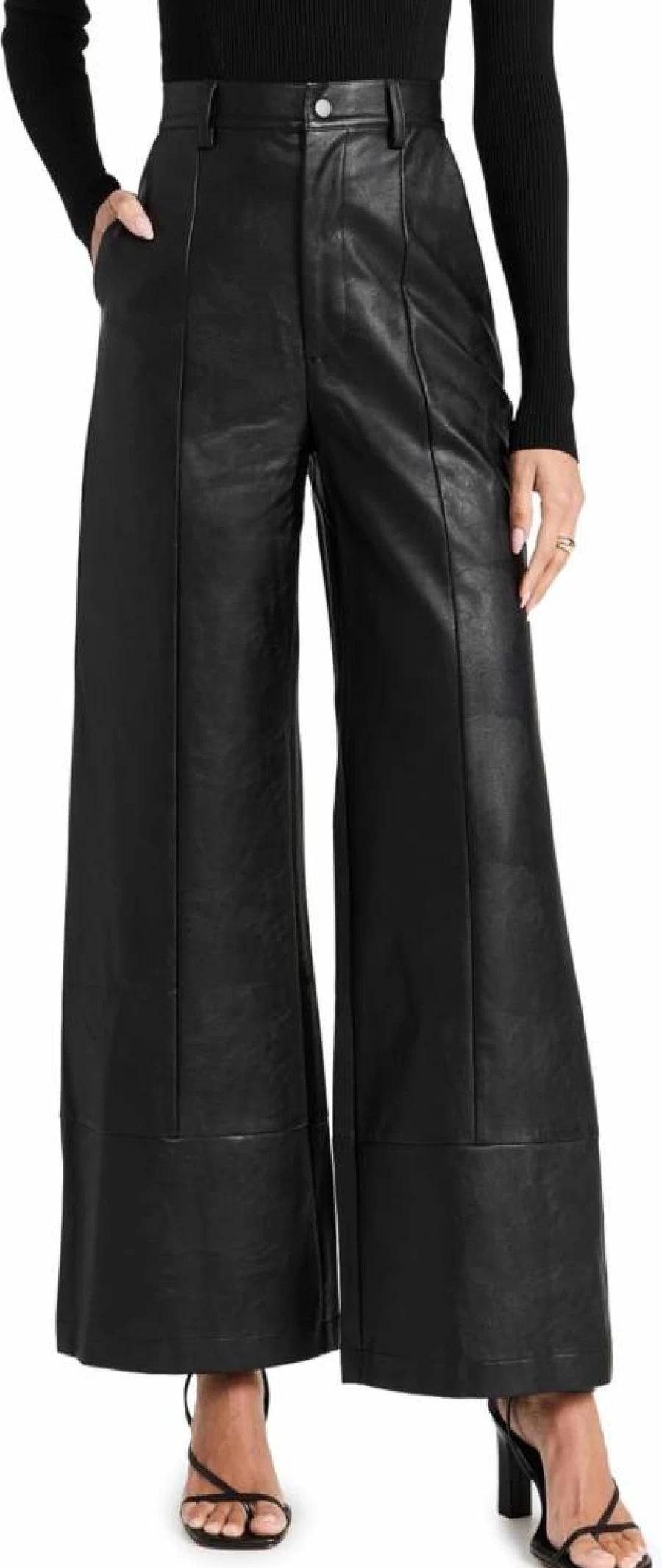 Bardot Women's Marlowe Wide Leg Pants - High Waisted Flowy Trousers for Casual & Office Wear