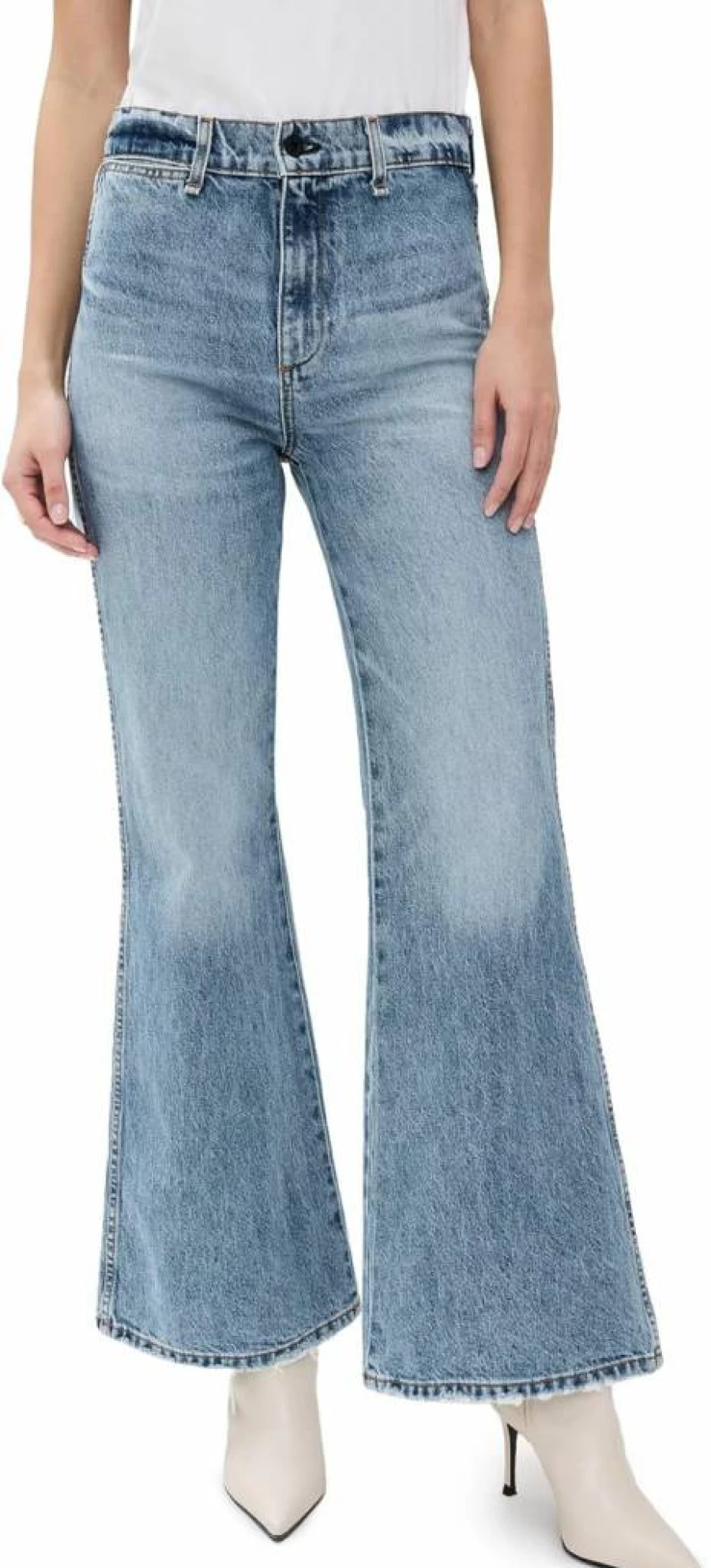 ASKK NY Women's High-Rise Blondie Distressed Skinny Jeans - Vintage Blue Denim Pants for Women
