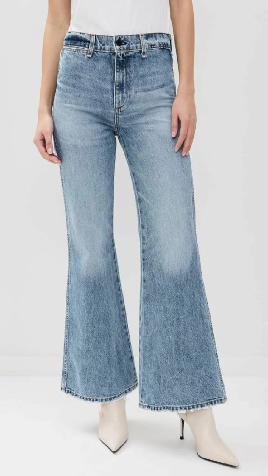 ASKK NY Women's High-Rise Blondie Distressed Skinny Jeans - Vintage Blue Denim Pants for Women