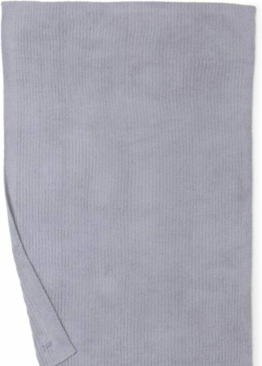 Barefoot Dreams Cozychic Ribbed Throw Blanket for Women - Soft Green Olive Branch Pattern, One Size Luxe Knit