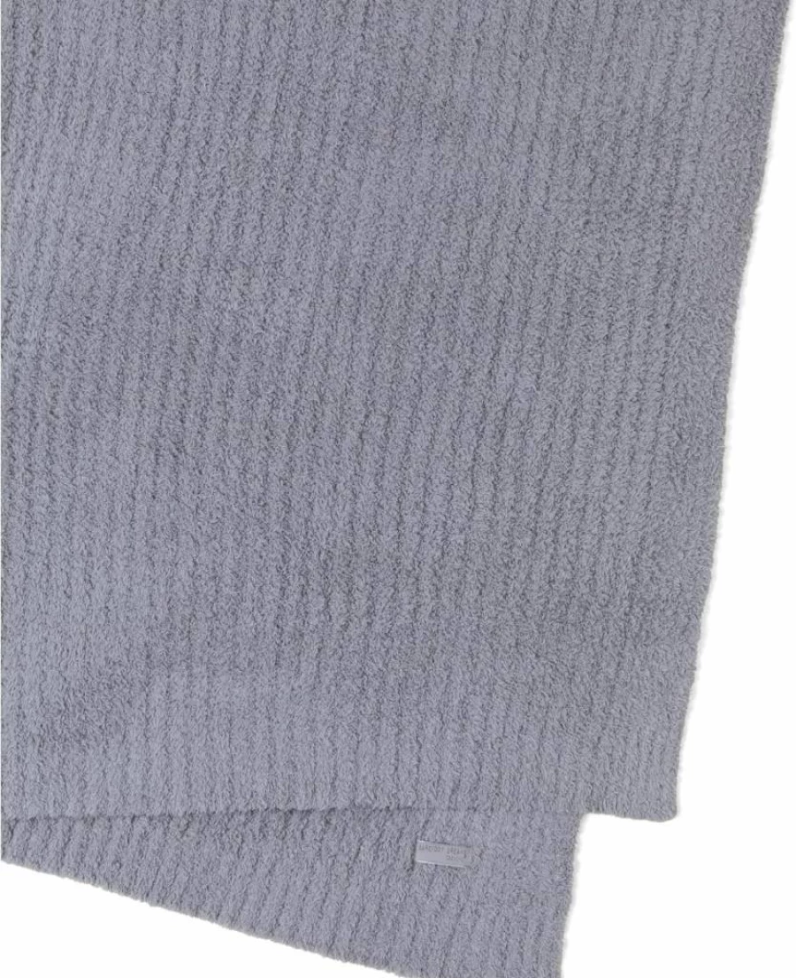 Barefoot Dreams Cozychic Ribbed Throw Blanket for Women - Soft Green Olive Branch Pattern, One Size Luxe Knit