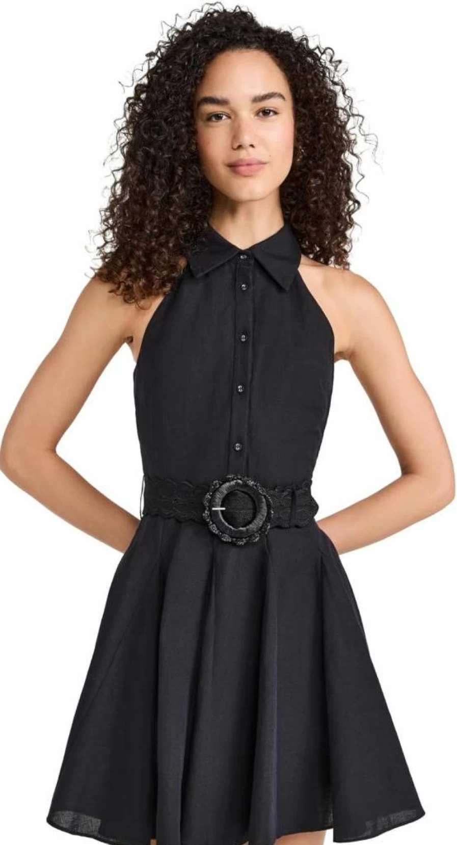 Hemant and Nandita Women's Stylish Short Dress with Adjustable Buckle Belt for Fashionable Outfits