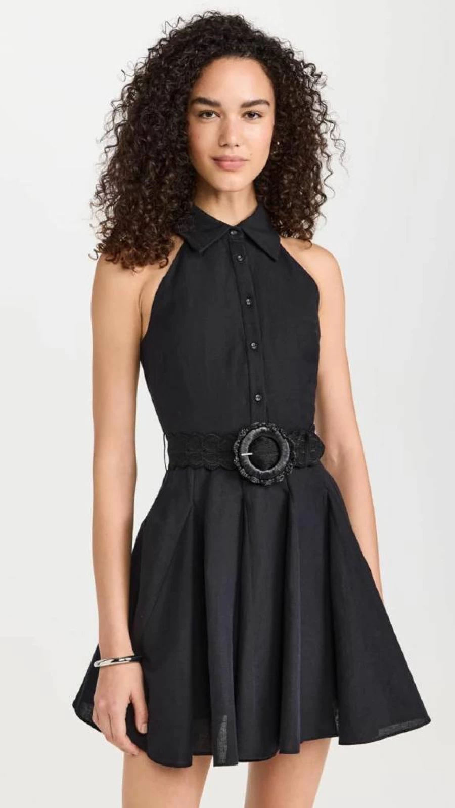 Hemant and Nandita Women's Stylish Short Dress with Adjustable Buckle Belt for Fashionable Outfits