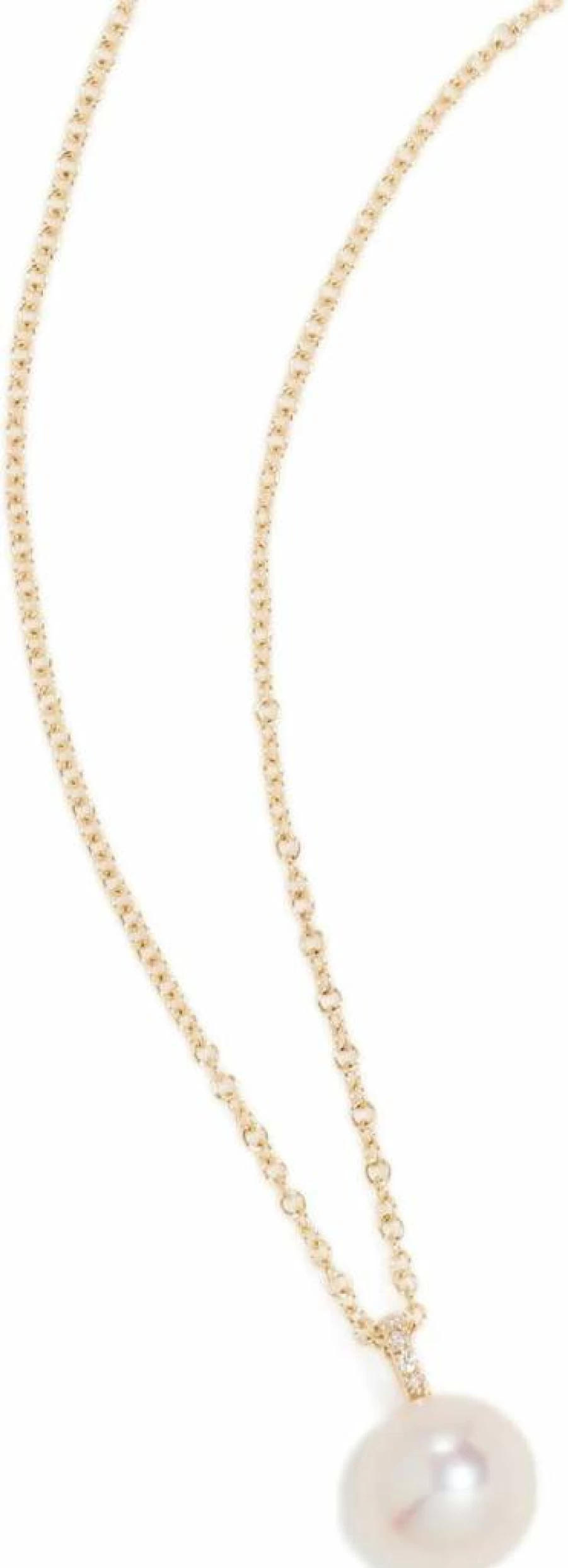 EF Collection Women's Elegant Pearl Drop Pendant Necklace - Sterling Silver Ball Chain Jewelry Gift