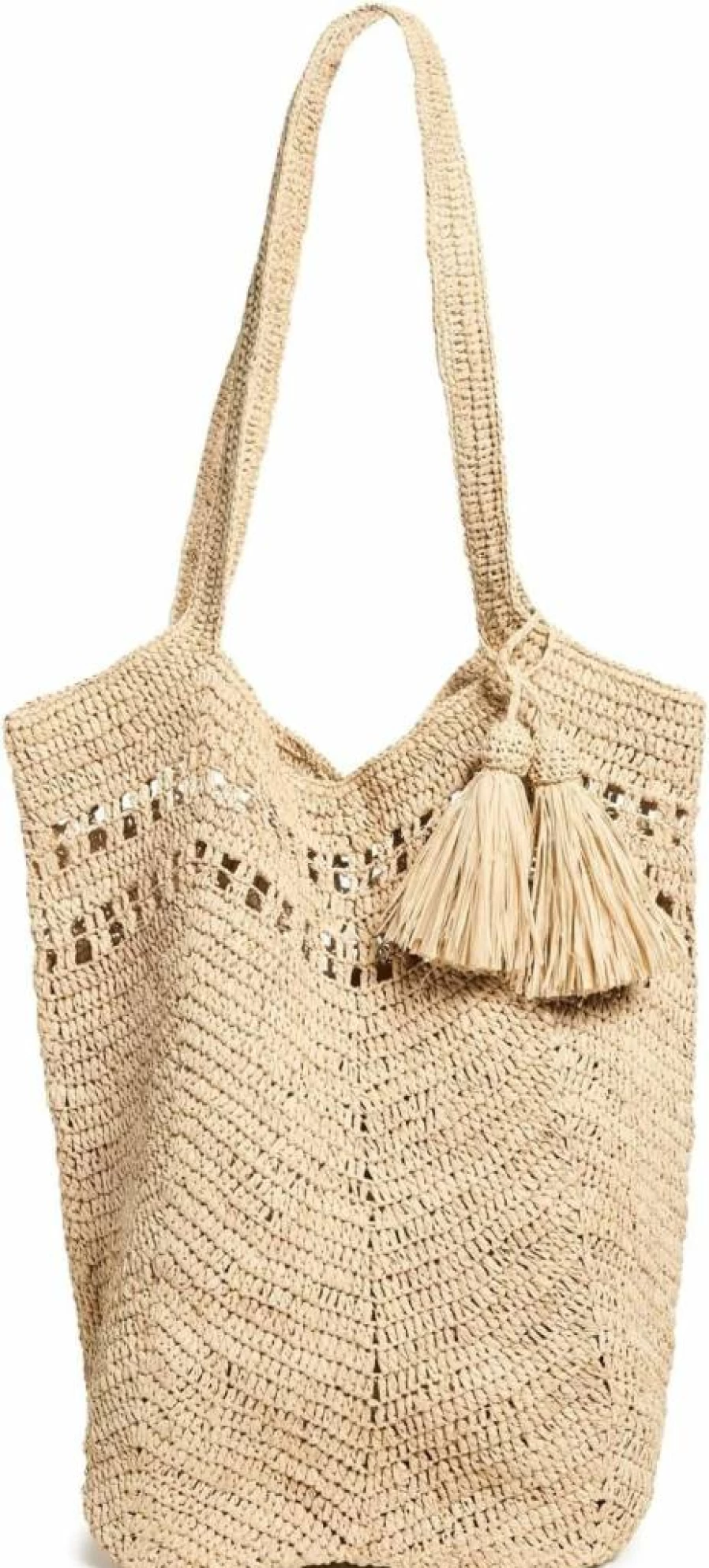 MAR Y SOL Gianna Women's Handmade Raffia Tote Bag - Boho Beach Purse