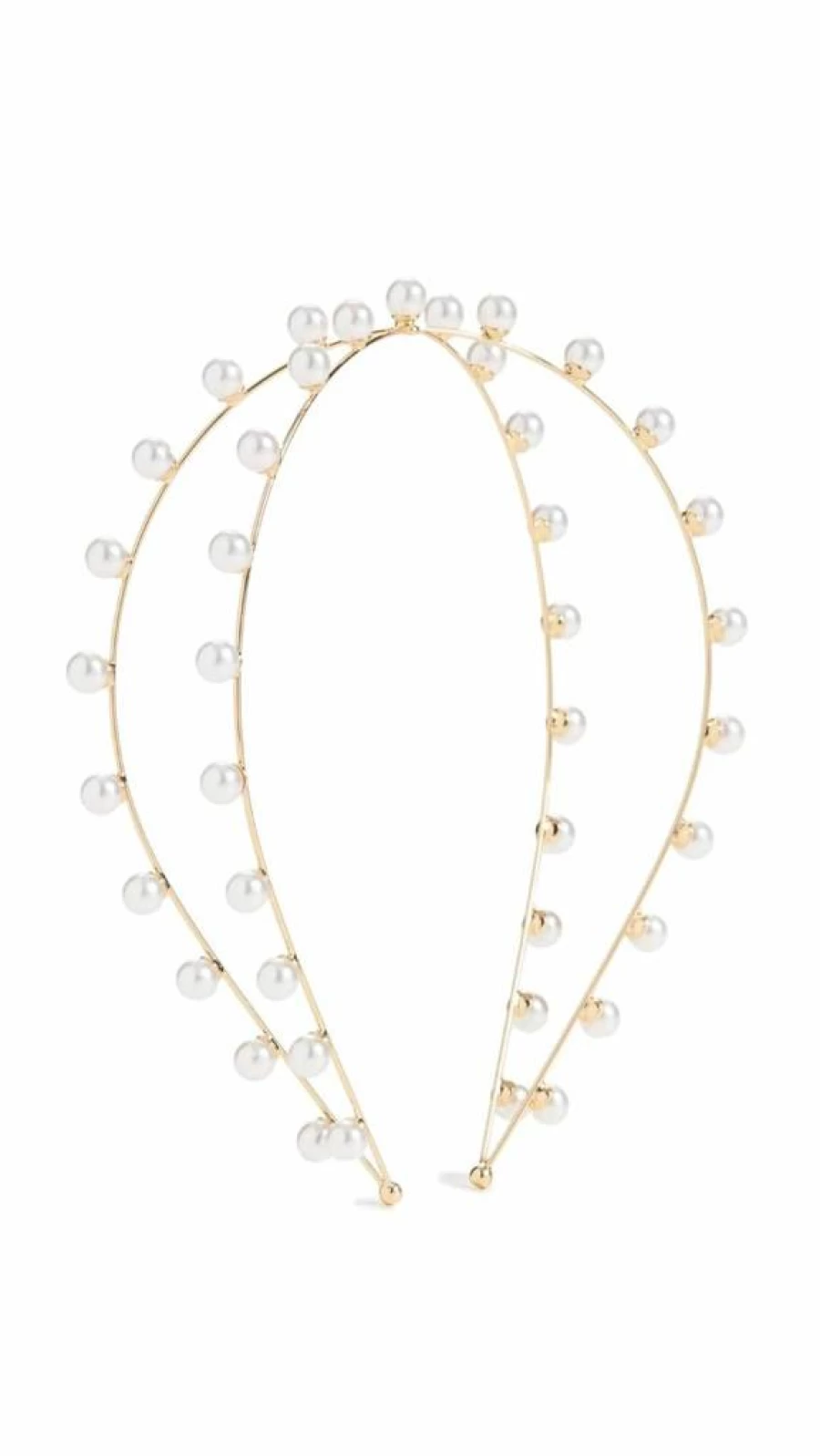 LELET NY Women's Exes Pearl Headband - Off White & Gold Pearl Hair Accessory, One Size