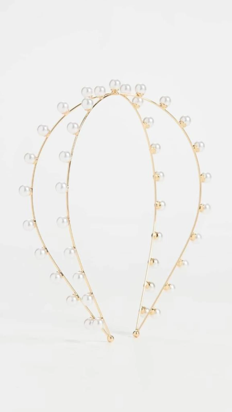 LELET NY Women's Exes Pearl Headband - Off White & Gold Pearl Hair Accessory, One Size
