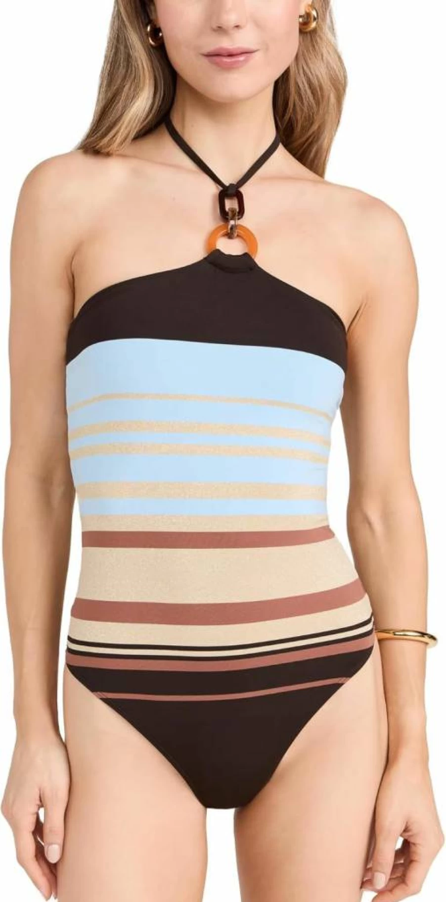 Ramy Brook Women's Striped May One Piece Swimsuit | Summer Beachwear | Fashionable Striped Design