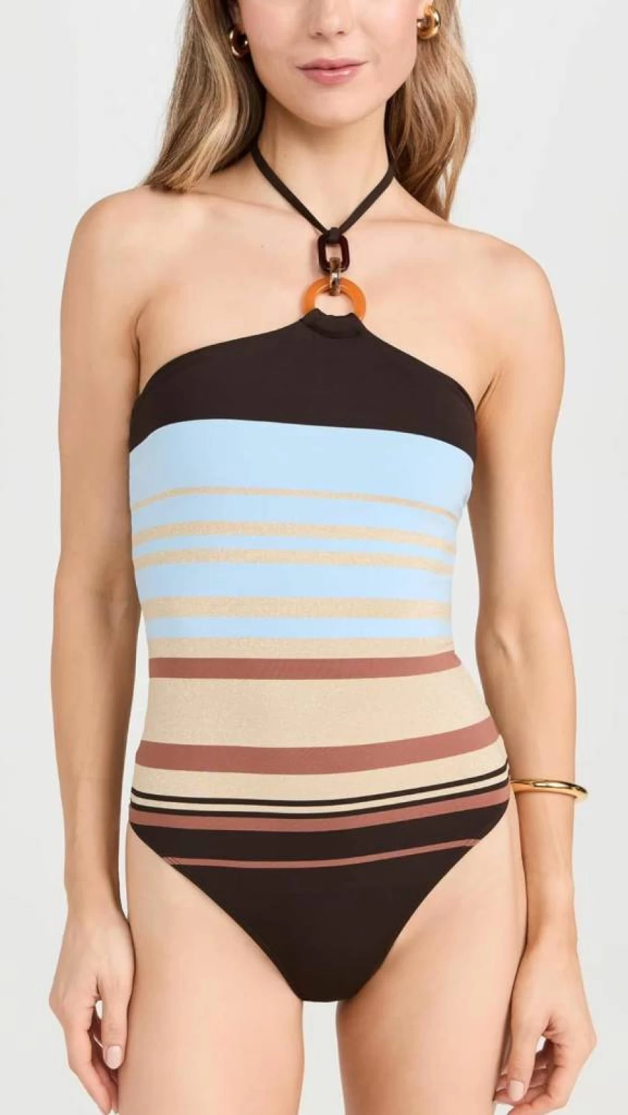 Ramy Brook Women's Striped May One Piece Swimsuit | Summer Beachwear | Fashionable Striped Design