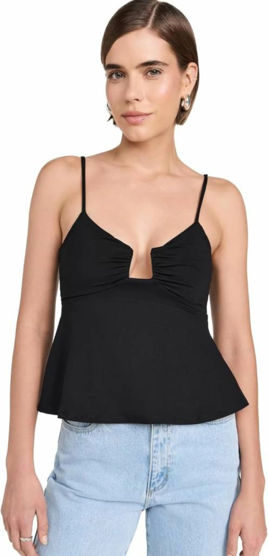 Susana Monaco Women's Square Neck Flare String Top