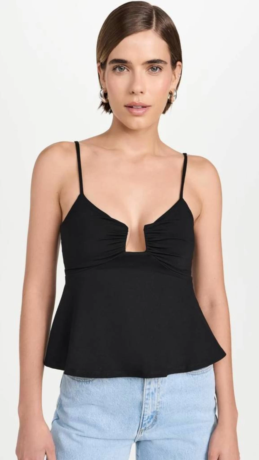 Susana Monaco Women's Square Neck Flare String Top