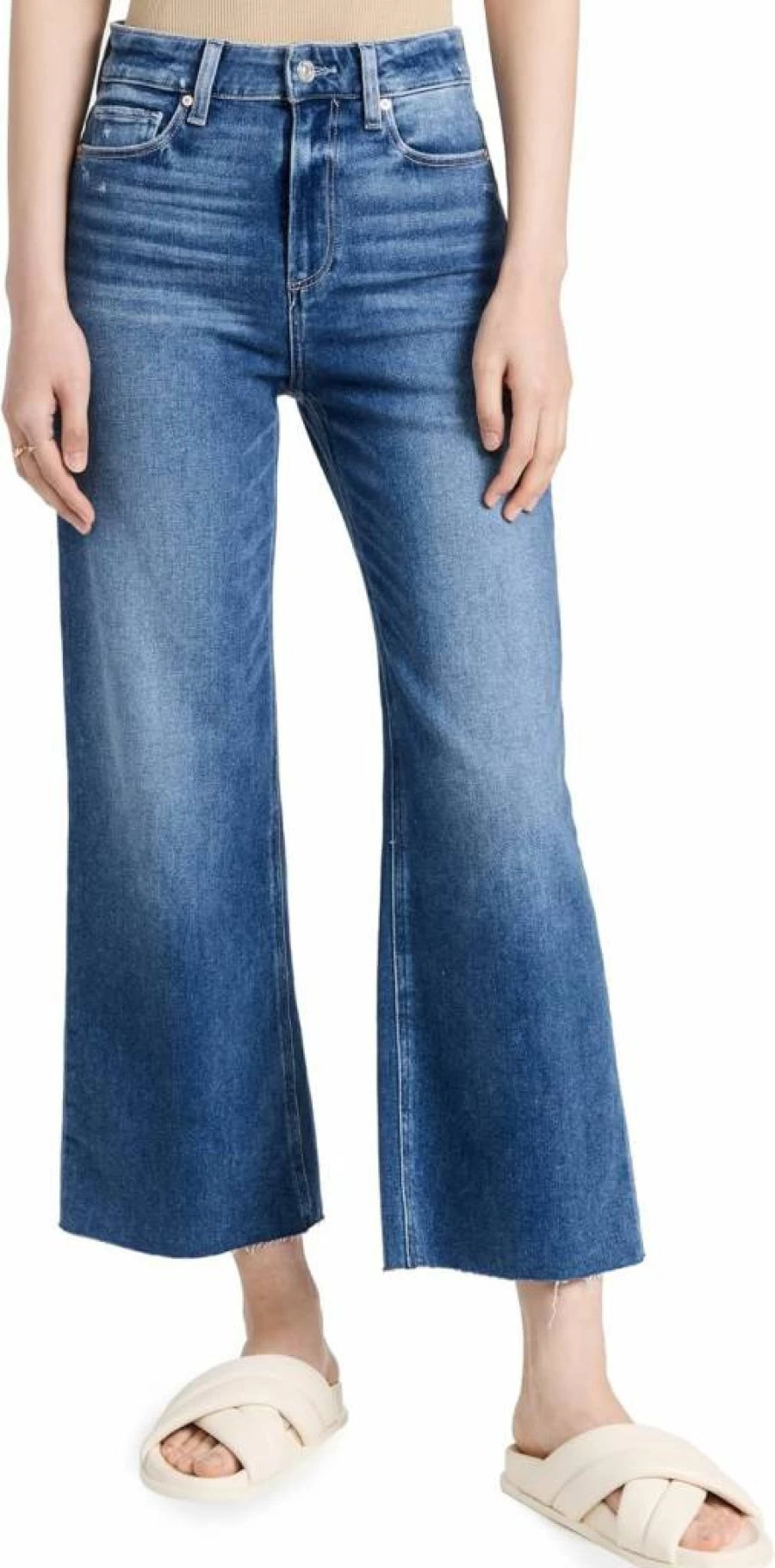 PAIGE Women's Anessa Raw Hem Cuff Jeans - High-Quality Denim Pants for Women