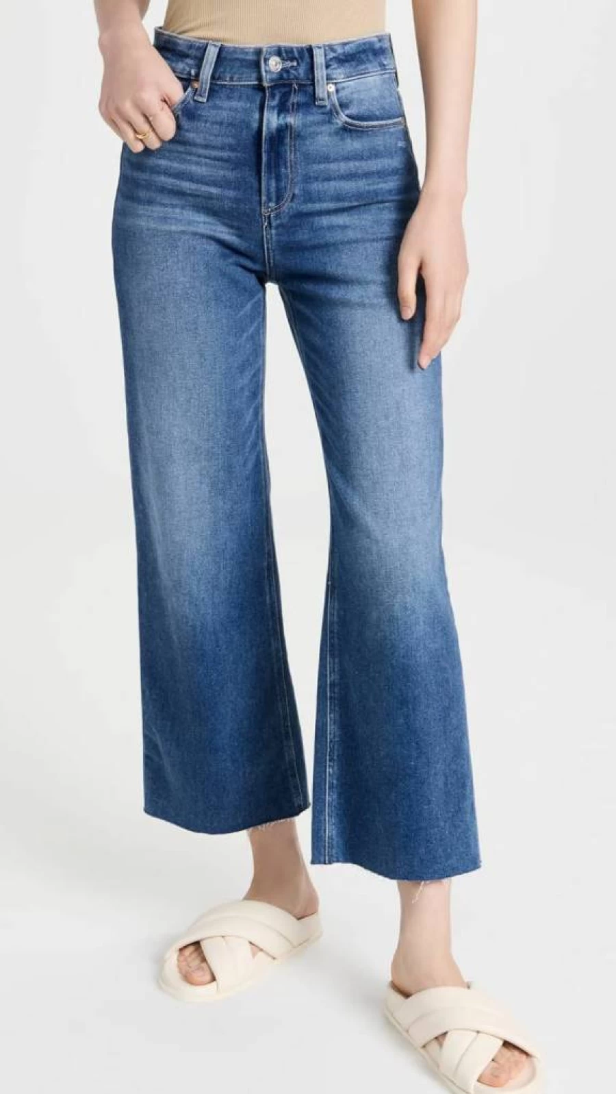 PAIGE Women's Anessa Raw Hem Cuff Jeans - High-Quality Denim Pants for Women