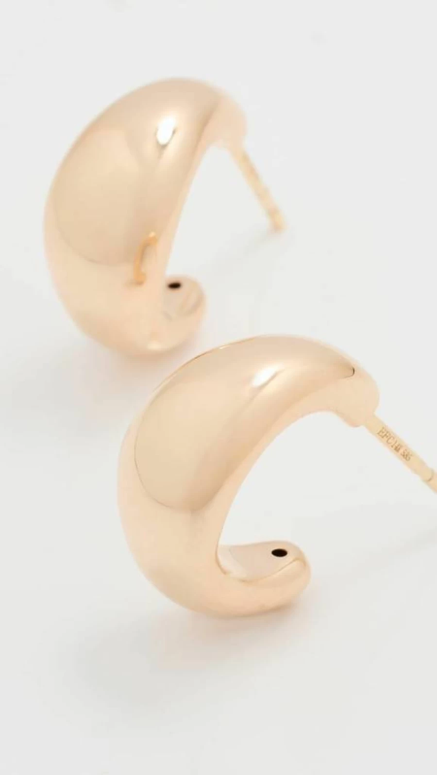 EF Collection 14K Gold Large Dome Hoop Earrings for Women