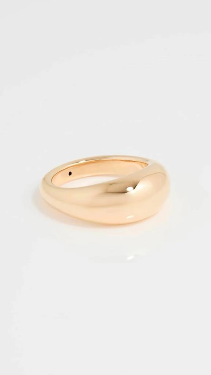 EF Collection 14K Gold Women's Dome Ring - Elegant Jumbo Hoop Ring in Solid Gold
