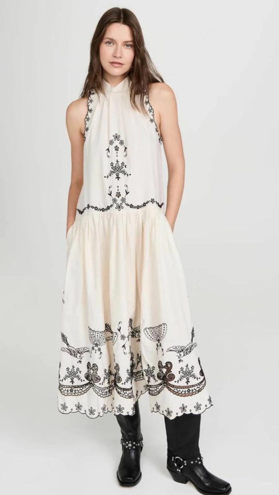 Sea Women's Kingsley Embroidered Sleeveless Summer Dress - Floral Beach Tank Dress