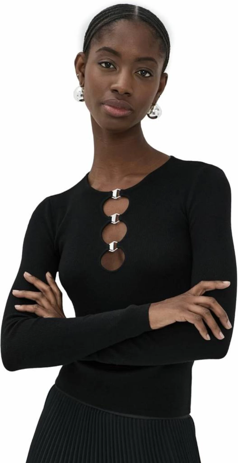 Le Superbe Women's Oversized Openwork Knit Sweater - Trendy Loose Fit Casual Pullover