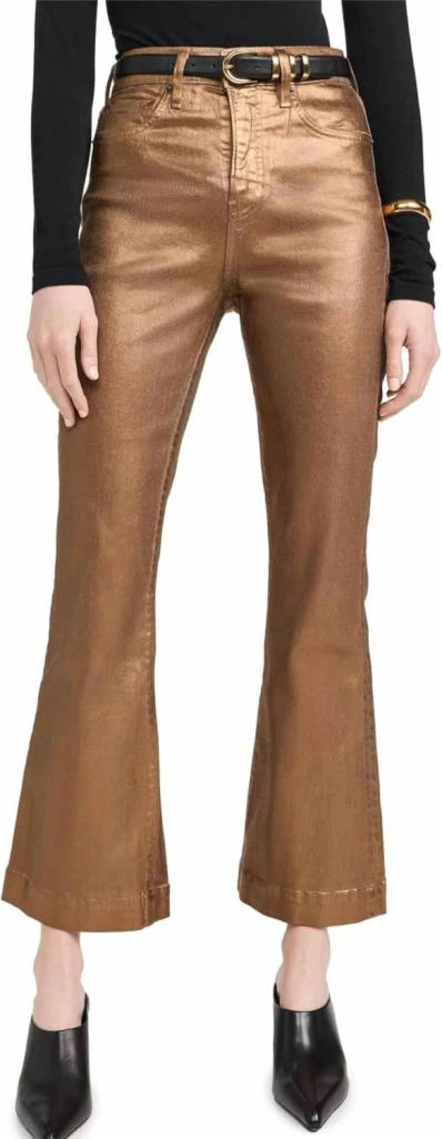 Veronica Beard Jean Women's Carson Metallic Flare Ankle Jeans