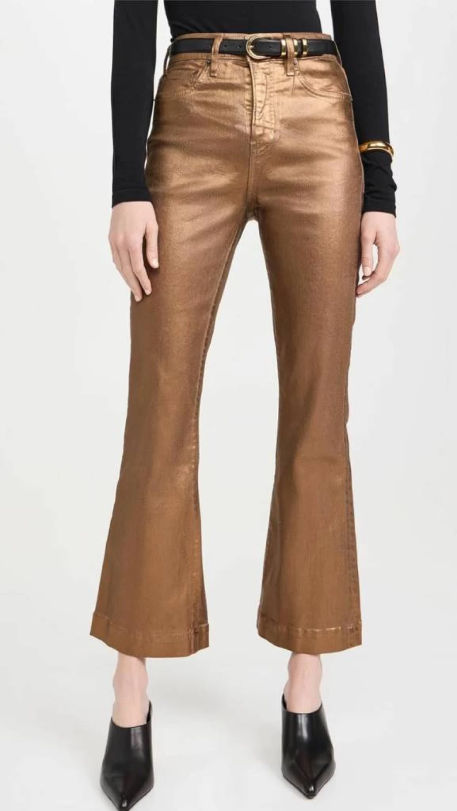 Veronica Beard Jean Women's Carson Metallic Flare Ankle Jeans