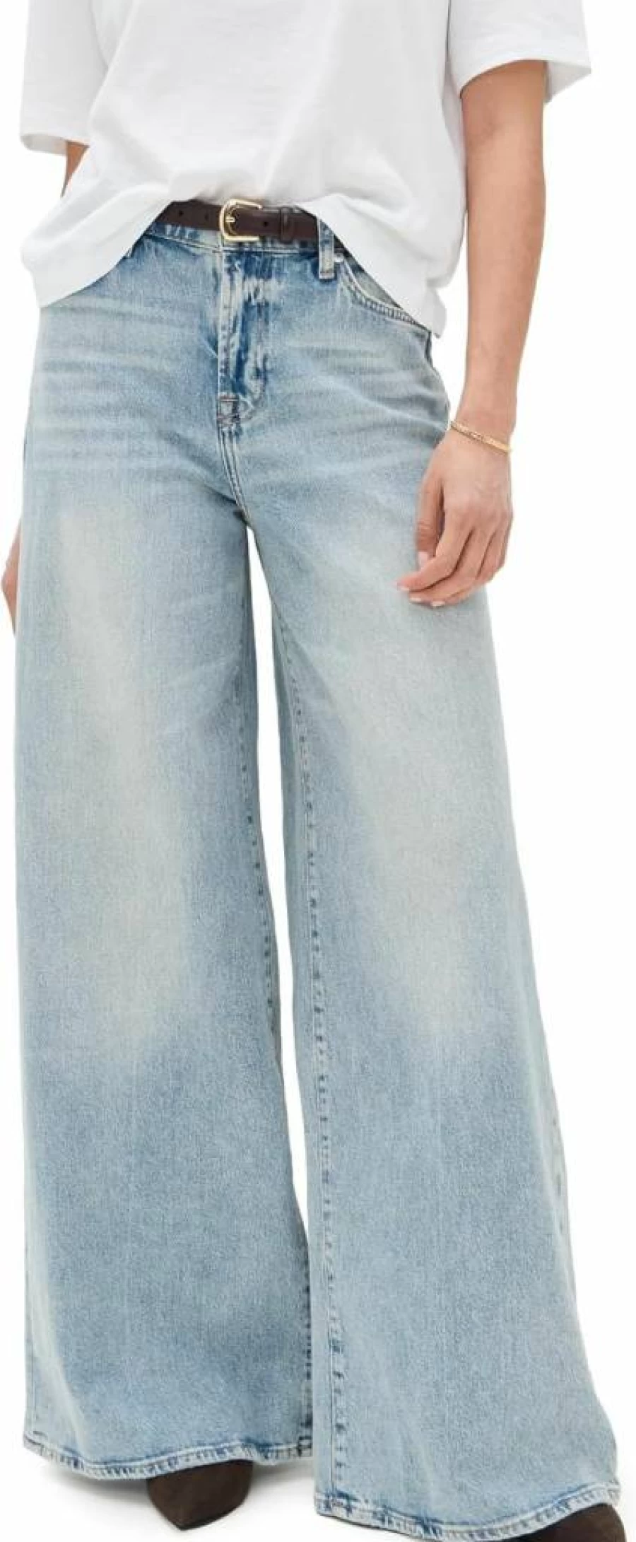 7 For All Mankind Women's Marie High-Rise Wide Leg Jeans